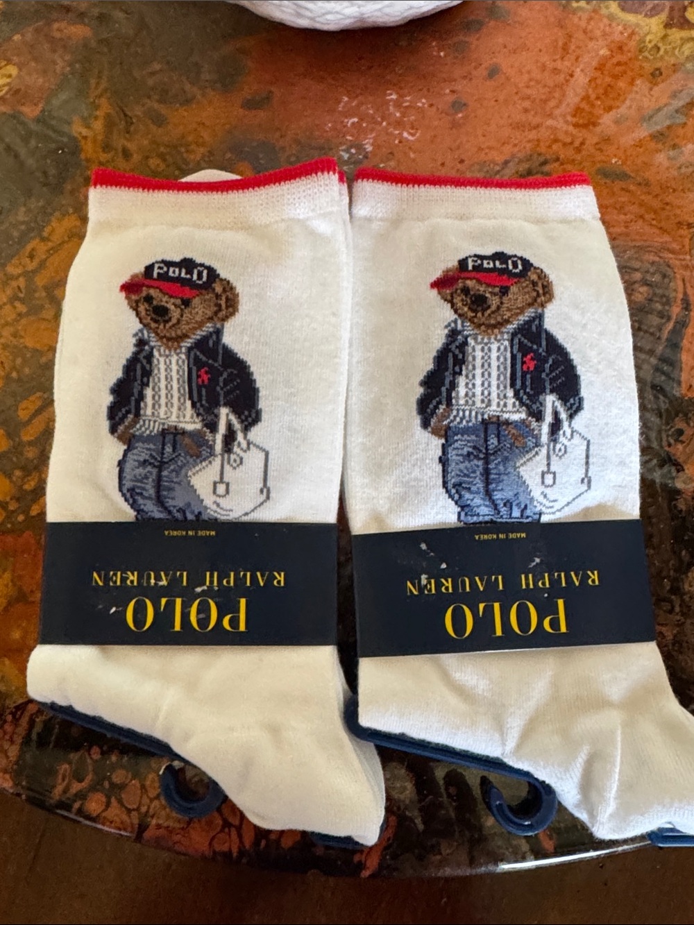 Polo by Ralph Lauren (2)  Crew Socks with Bear Graphic